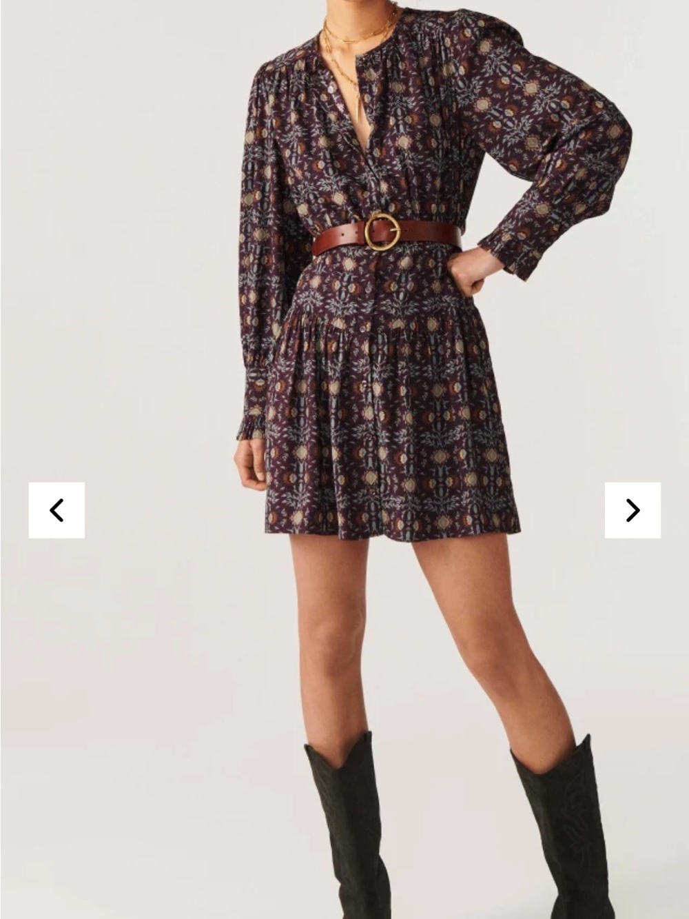 ba&sh Tracy Dress | Belted Floral Mini Dress | Size Medium